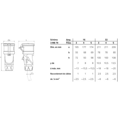 Prolunga 14520 PowerTOP® Xtra 32A 400V Mennekes