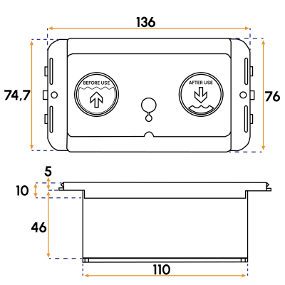 All-in-one SFT 2-button control panel | Lyvio Marine