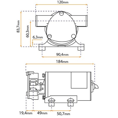Сухой измельчительный насос Jabsco 12 В - 45 л/мин - для сточных вод | Lyvio Marine