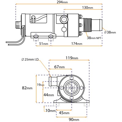 Jabsco Run-Dry 24V Macerator Pump - 45 L/min - Black Water | Lyvio Marine