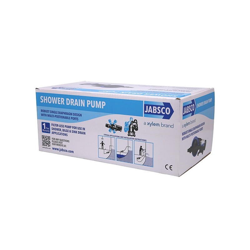 Jabsco 12V Shower Drain Pump - 360° Swivel | Lyvio Marine