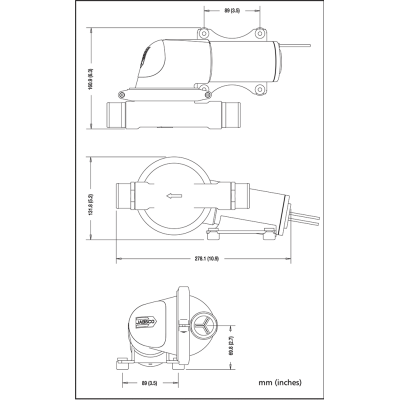 Jabsco 12V Diaphragm Pump - 19 L/min - Grey & Black Water | Lyvio Marine