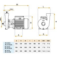 Центробежный насос из бронзы 230 В - модель B-C-M 20/A, MONO