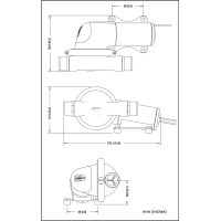 Jabsco 24V Diaphragm Pump - 19 L/min - Grey & Black Water | Lyvio Marine