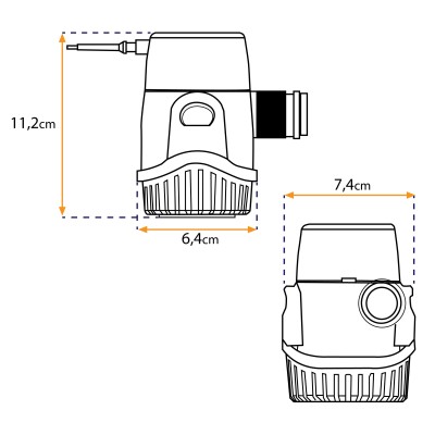 Pompa di sentina Rule 800 (12 V) - 3028 L/h con protezione termica | Lyvio Marine
