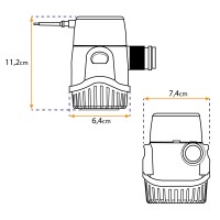 Pompe de cale Rule 800 (12V) - 3028 L/h avec protection thermique | Lyvio Marine