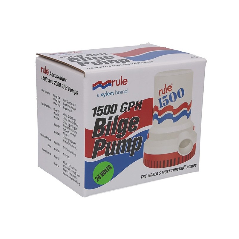 Pompe de cale Rule 1500 (24V) - 5600 L/h | Lyvio Marine