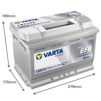Battery EFB LED 70 12V 760A | VARTA