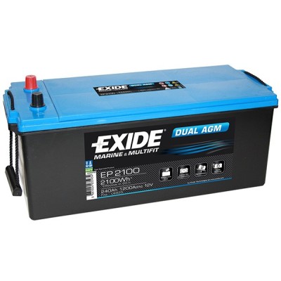 Batteria Exide Dual AGM EP1500 e EP2100 12V 180Ah e 240Ah Alta prestazione Lyvio Antibes