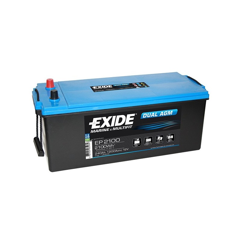 Batteria Exide Dual AGM EP1500 e EP2100 12V 180Ah e 240Ah Alta prestazione Lyvio Antibes