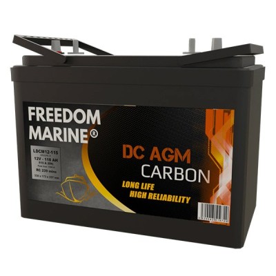 Freedom Marine Lead Carbon AGM 12V 115Ah battery Fast charge Lyvio Antibes