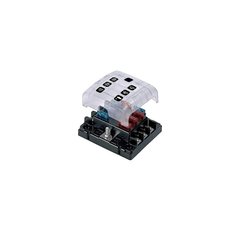 BEP ATC ATO 6 circuit fuse block with screw terminals Marine electrical distribution Lyvio Antibes