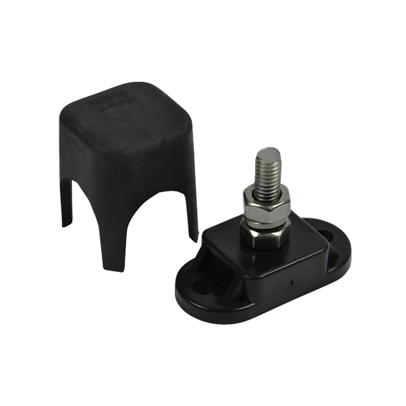 Borne de jonction BEP 6mm noire pour pôle négatif avec capot de protection Électricité bateau Lyvio Antibes