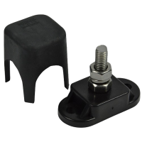 Borne de jonction BEP 6mm noire pour pôle négatif avec capot de protection Électricité bateau Lyvio Antibes