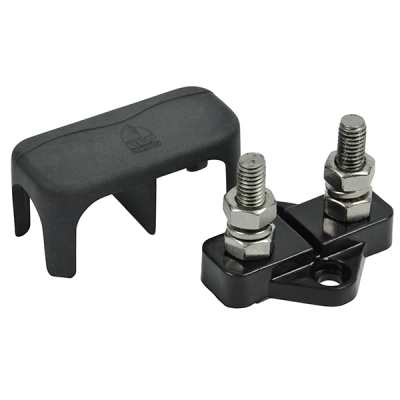 BEP dual terminal stud 2 x 6mm black with insulating cover Yacht battery wiring Lyvio Antibes