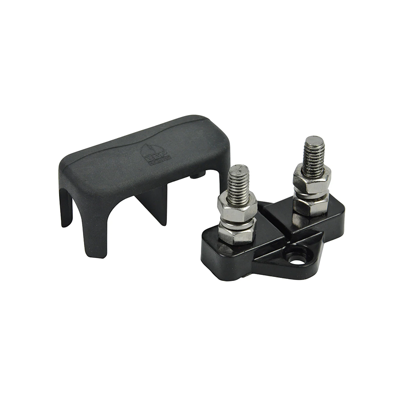 Borne de jonction double BEP 2 x 6mm noire avec capot isolant Câblage batterie yacht Lyvio Antibes