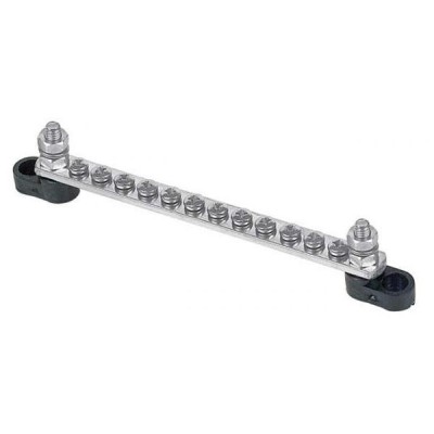 Jeu de barres BEP Marine Grade 12 voies 100A avec 2 goujons d'entrée Distribution électrique bateau Lyvio Antibes