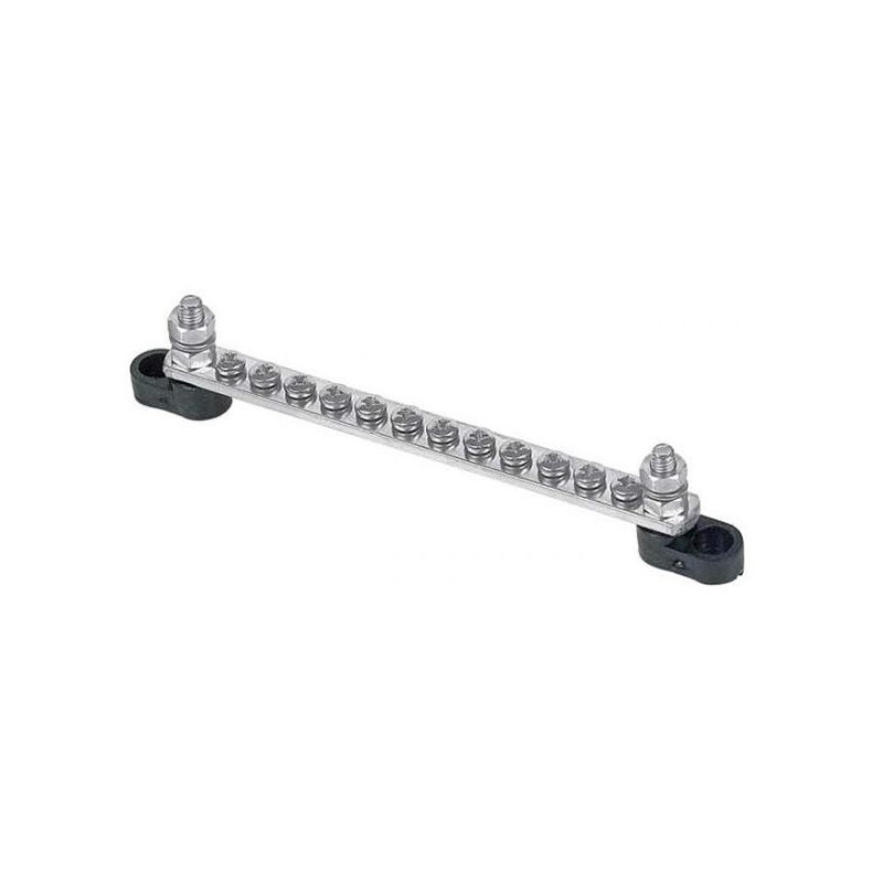 Jeu de barres BEP Marine Grade 12 voies 100A avec 2 goujons d'entrée Distribution électrique bateau Lyvio Antibes