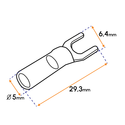 Cosse à fourche préisolée thermorétractable étanche - Lyvio Marine