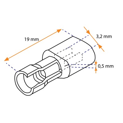 Capocorda femmina piatto PVC totalmente isolato | Lyvio
