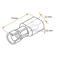 Cosse femelle plate en PVC entièrement isolée | Lyvio Marine