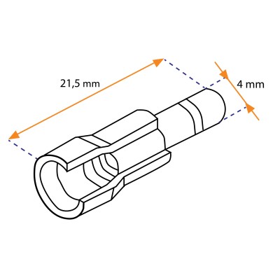 Cosse mâle cylindrique préisolée en PVC | Lyvio Marine