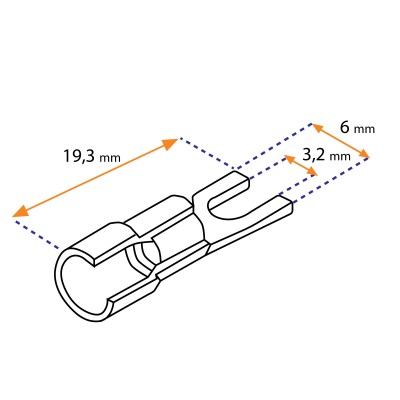 Cosse à fourche préisolée Nylon et Cuivre étamé - Lyvio Marine