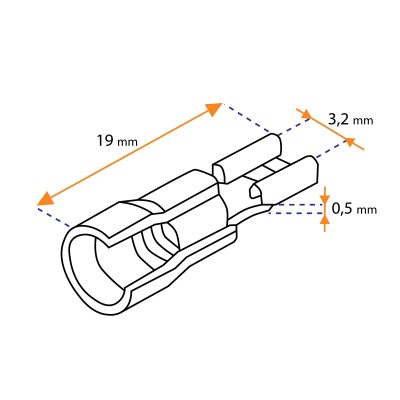 Cosse femelle plate Faston isolée PVC et Cuivre - Lyvio Marine