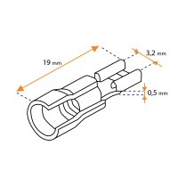 Cosse femelle plate Faston isolée PVC et Cuivre - Lyvio Marine