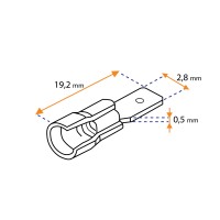 Cosse mâle plate Faston isolée PVC et Cuivre - Lyvio Marine