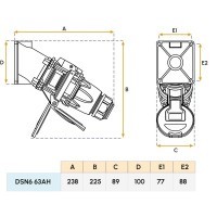Fiche mâle DSN6 - 63A (3P+T) Marechal Electric