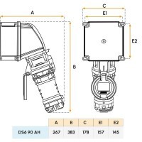 Prise femelle DS6 - 90A (1P+N+T) Marechal Electric
