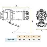 Fiche mâle DS6 - 90A (1P+N+T) Marechal Electric