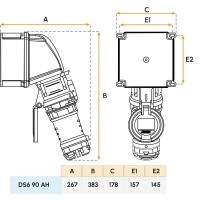 Prise femelle DS6 - 90A (3P+N+T) Marechal Electric