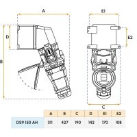 Prise femelle DS9 - 150A (3P+N+T) Marechal Electric