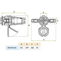 Fiche mâle DS9 - 150A (3P+N+T) Marechal Electric