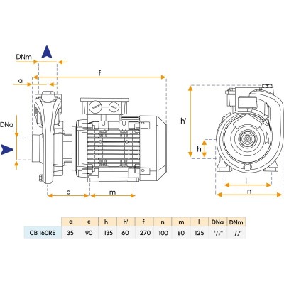 Pompa monoblocco 230V (60Hz) per imbarcazioni - Modello CB160 RE Gianneschi