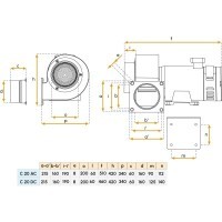 Вентилятор переменного тока 230 В для лодки - модель C20 RD Gianneschi